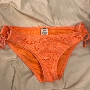 Neon orange eyelet bikini bottom